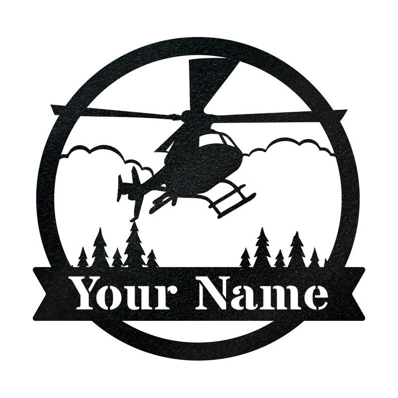 Custom Helicopter Metal Signs - Pilot Gifts - Personalized Aviation Signs - Metal Decor Wall Art