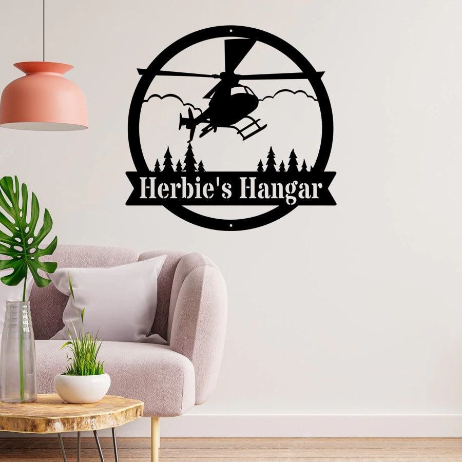 Custom Helicopter Metal Signs - Pilot Gifts - Personalized Aviation Signs - Metal Decor Wall Art