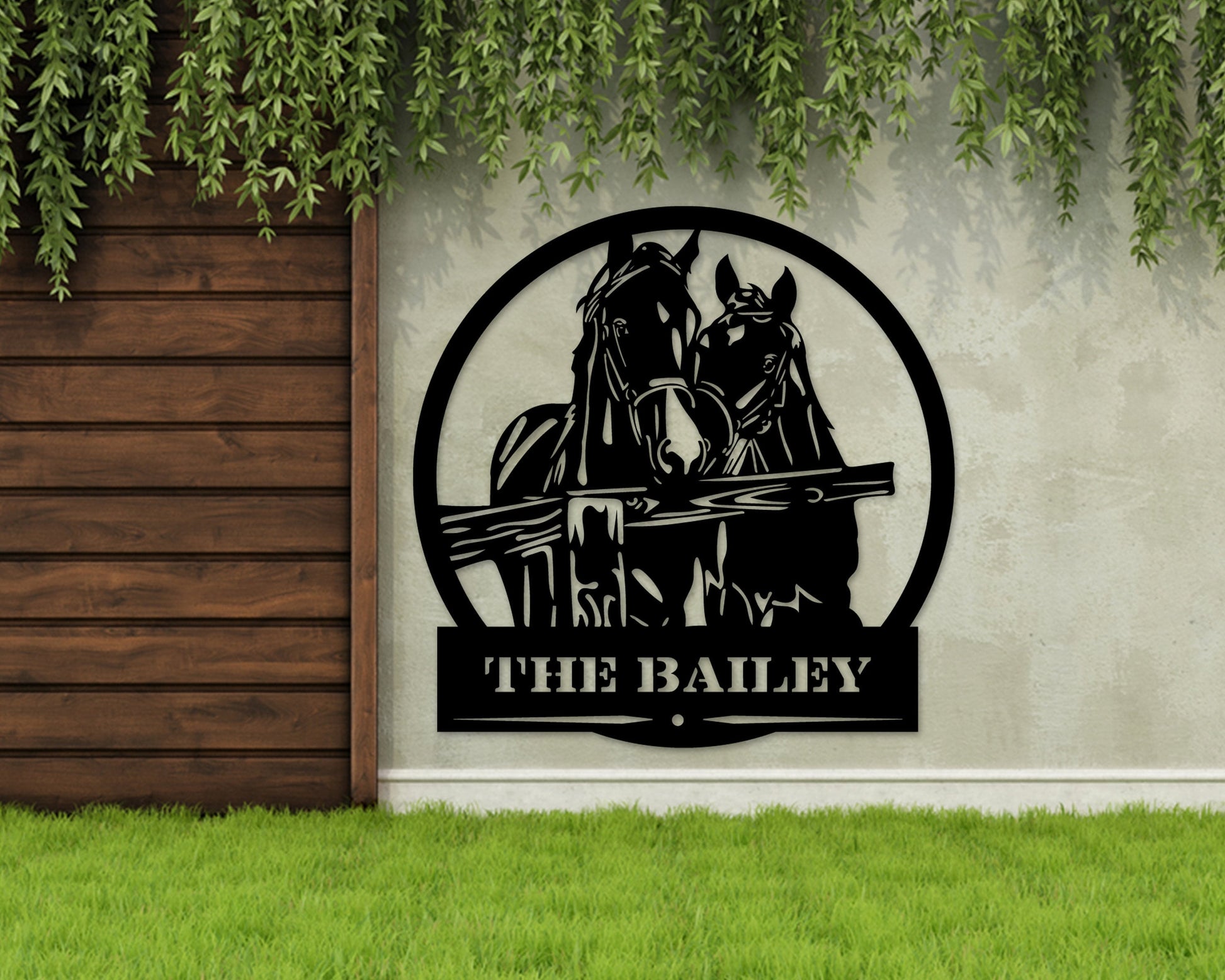 Custom Horses Metal Sign - Metal Horse Wall Art - Custom Metal Ranch Sign - Farmhouse Decor - Great Outdoor Metal Sign