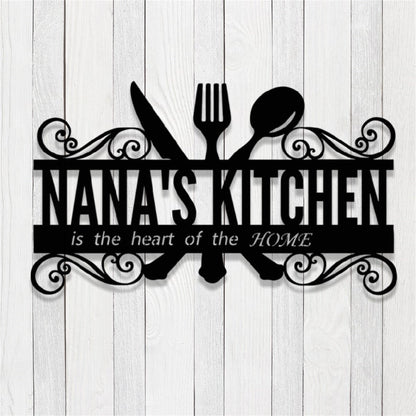 Custom Kitchen Metal Sign - Personalized Kitchen Wall Art - Metal Decor Wall Art