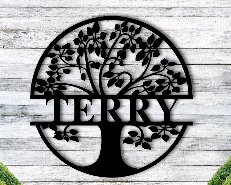 Custom Last Name Sign - Tree Of Life With Personalized Name Metal Sign - Custom Tree Of Life - Personalized Tree Of Life