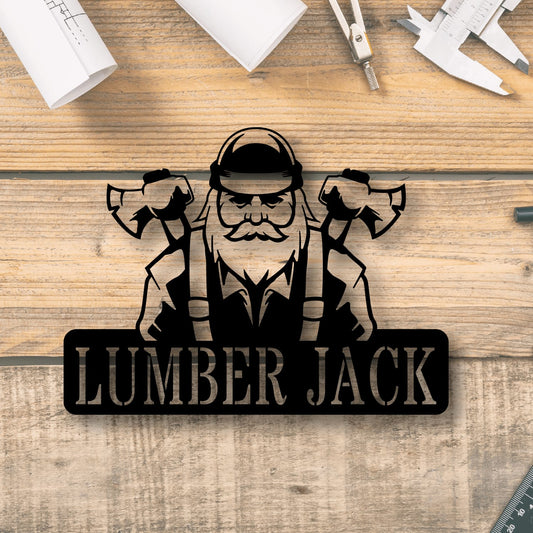 Custom Lumberjack Metal Sign - Personalized Woodworker Lumberjack Metal Wall Art - Woodworker Gifts