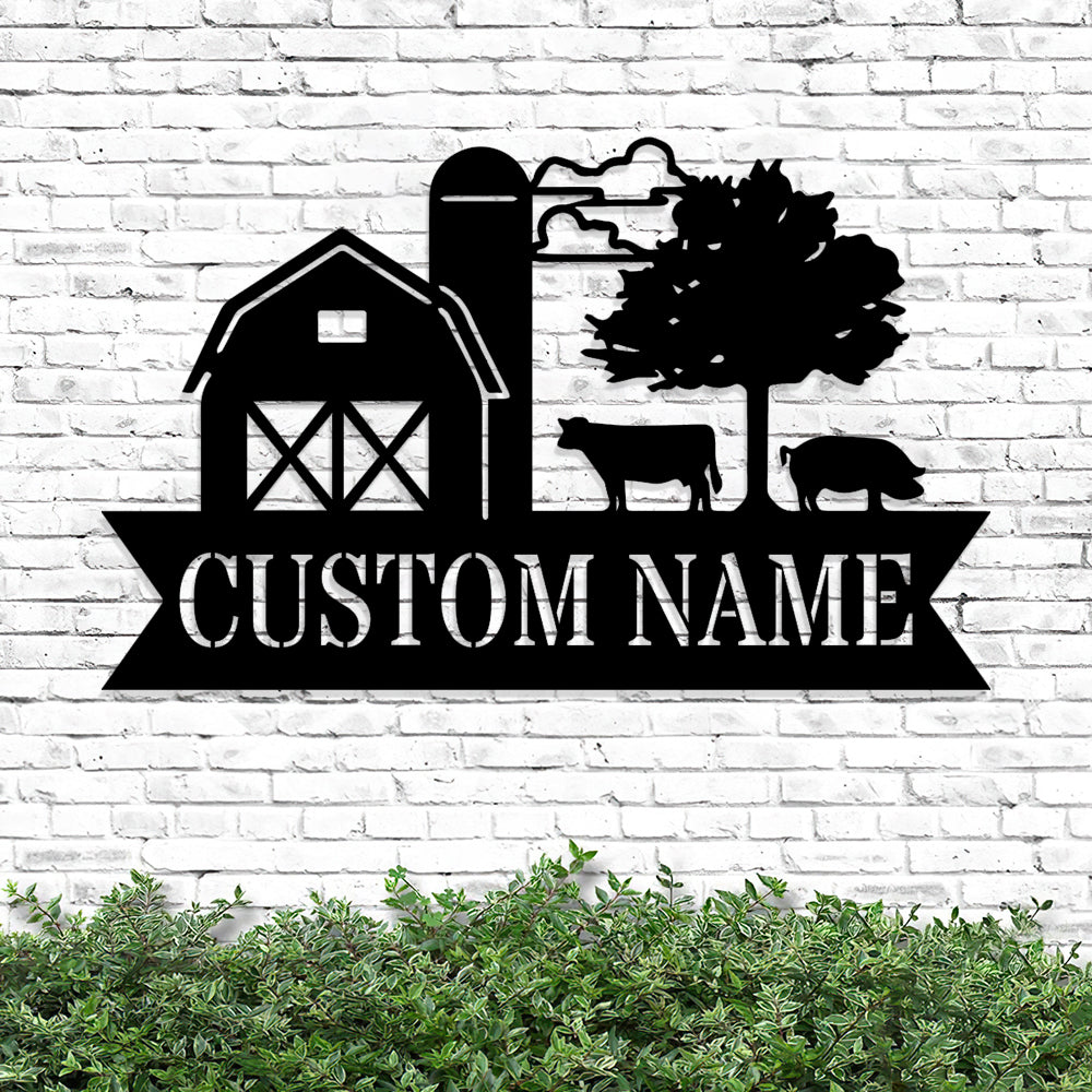 Custom Metal Barn House Sign -  Barn House Monogram - Metal Farm Signs - Farmer Gifts