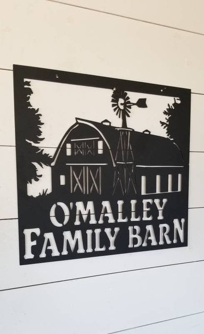 Custom Metal Barn Sign - Metal Farm Sign - Barn And Windmill Indoor Or Outdoor Sign - Metal Farm Signs - Farmer Gifts