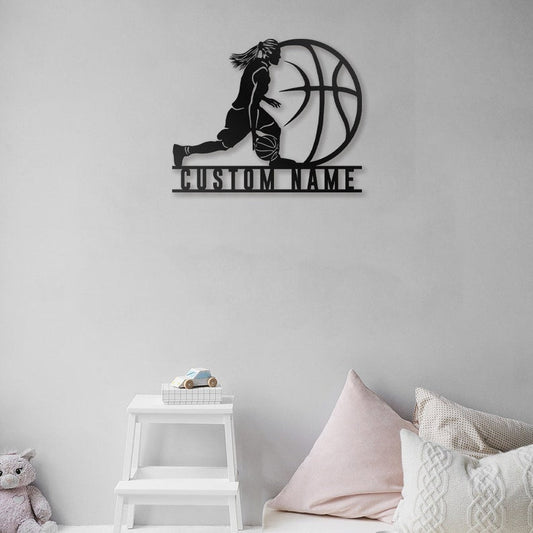 Custom Metal Basketball Sign - Personalized Basketball Metal Wall Art - Basketball Player Name Sign Gift