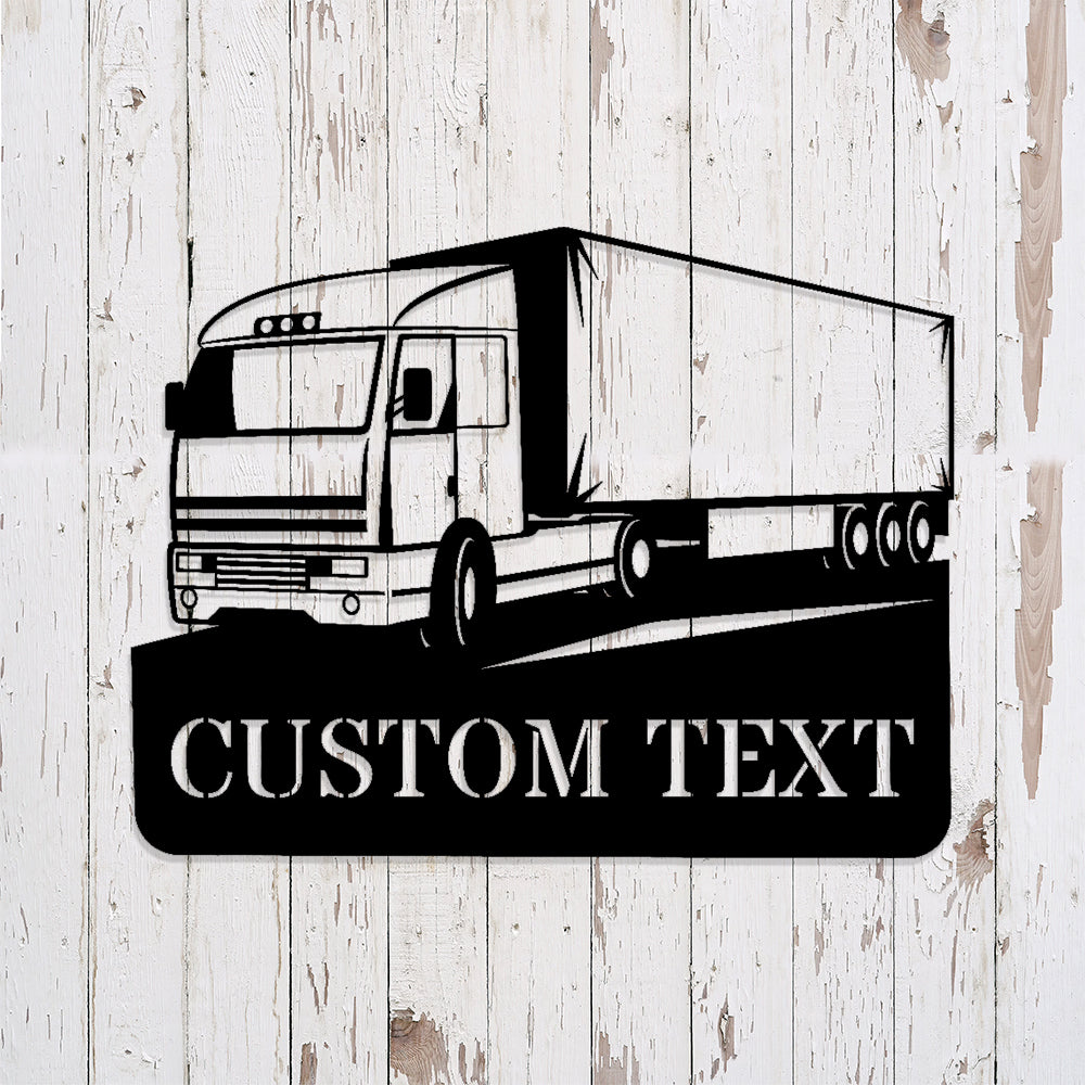 Custom Metal Cabover Semi Sign - Cabover Semi Monogram - Metal Construction Signs - Heavy Equipment Operator Gifts