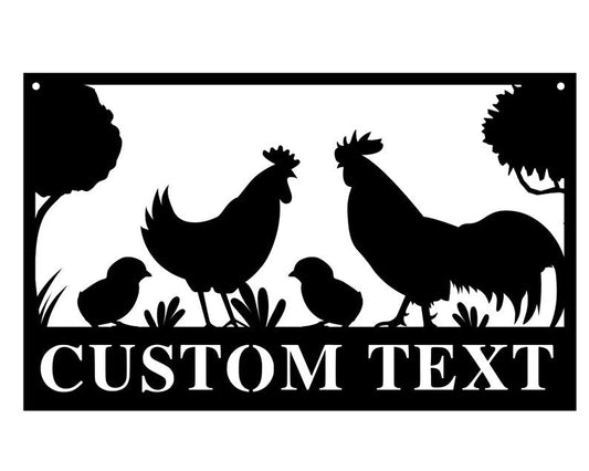 Custom Metal Chicken Coop Sign - Custom Metal Chicken Sign - Custom Metal Chicken Farm Signs