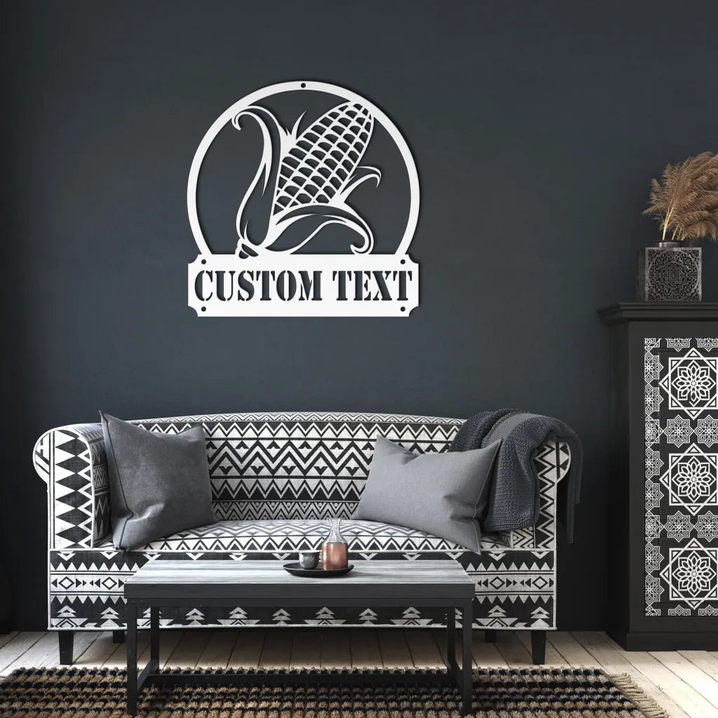Custom Metal Corn Farm Sign - Personalized Corn Farming Wall Art - Farm House Decor