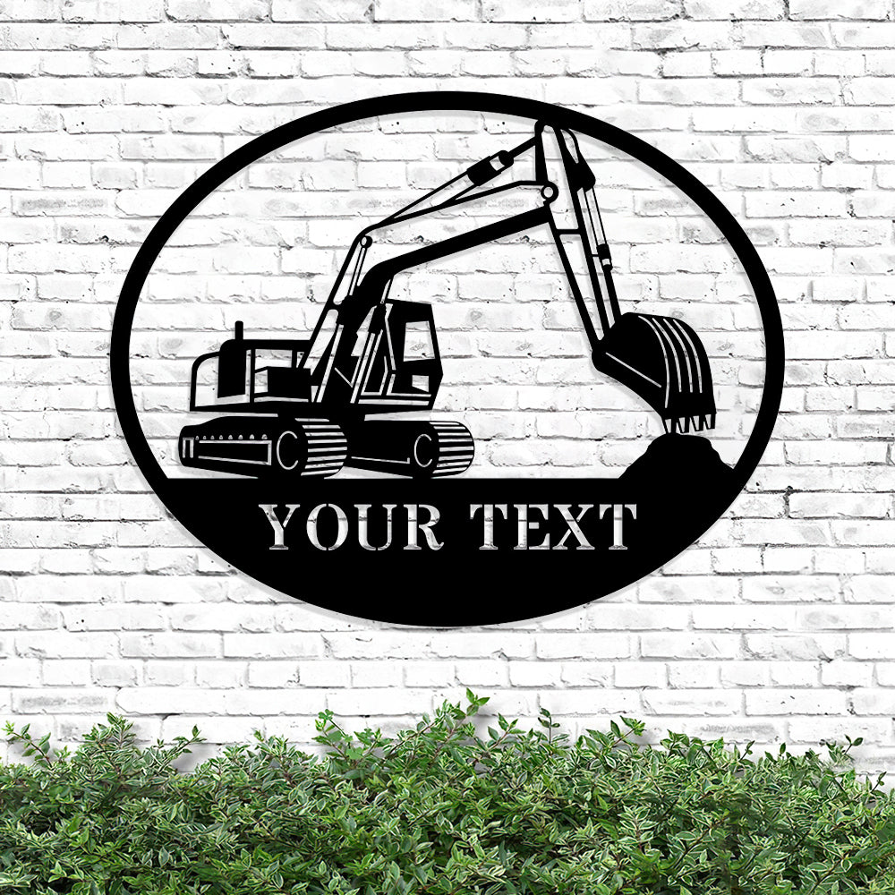 Custom Metal Excavator Sign - Excavator Monogram - Metal Construction Signs - Heavy Equipment Operator Gifts