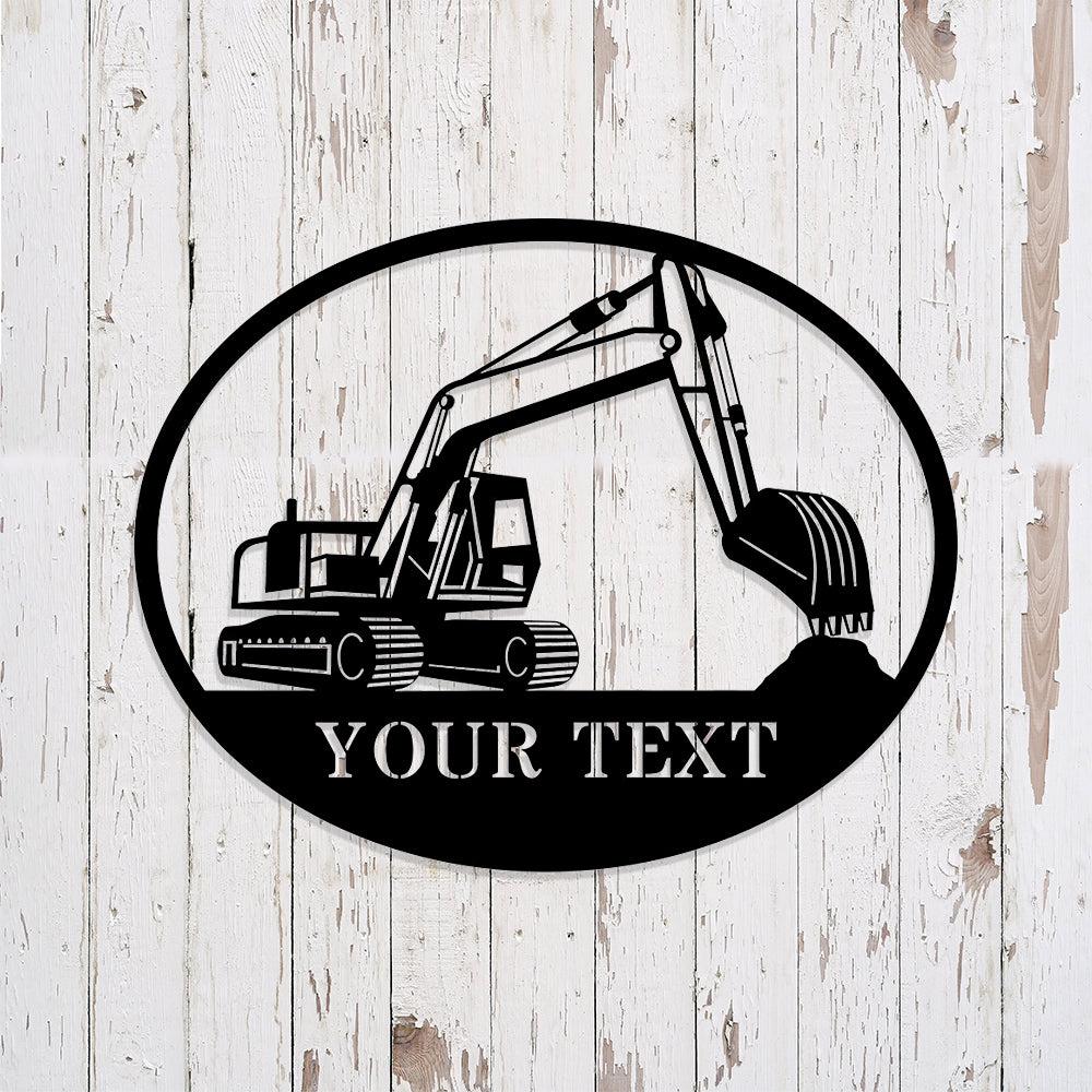 Custom Metal Excavator Sign - Excavator Monogram - Metal Construction Signs - Heavy Equipment Operator Gifts