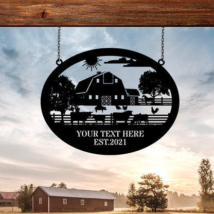 Custom Metal Farm Sign - Cattle Ranch BarnMetal  Sign - Personalized Metal Farm Signs - Metal Farm Signs - Farmer Gifts