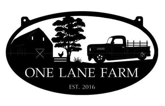 Custom Metal Farm Sign Barn Old Truck With Your Name Metal Wall Art Metal House Sign