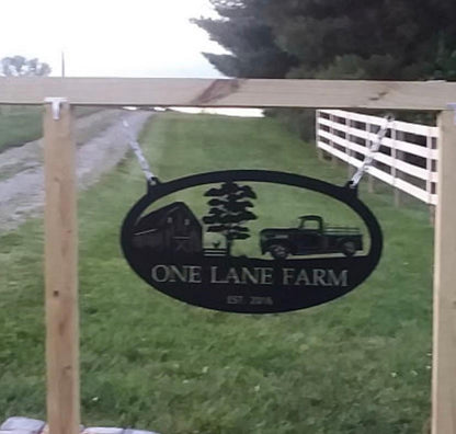 Custom Metal Farm Sign Barn Old Truck With Your Name Metal Wall Art Metal House Sign