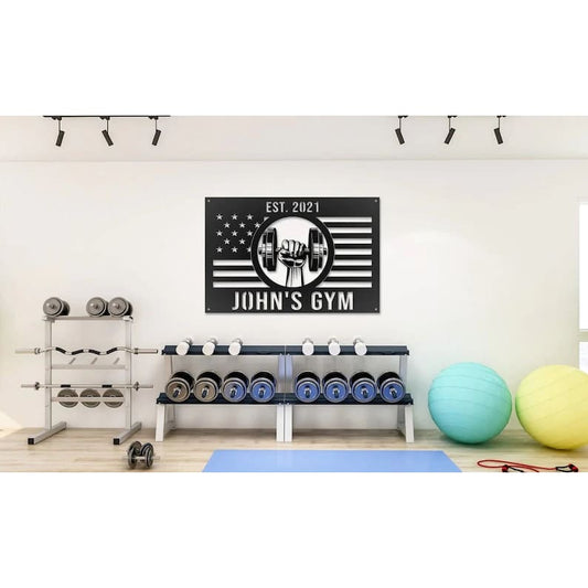 Custom Metal Gym Sign - Personalized Metal Gym Sign - Home Gym Metal Sign - Metal Decor Wall Art