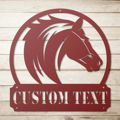 Custom Metal Horse Sign - Personalized Horses Barn Wall Art Decor - Farm House Decor