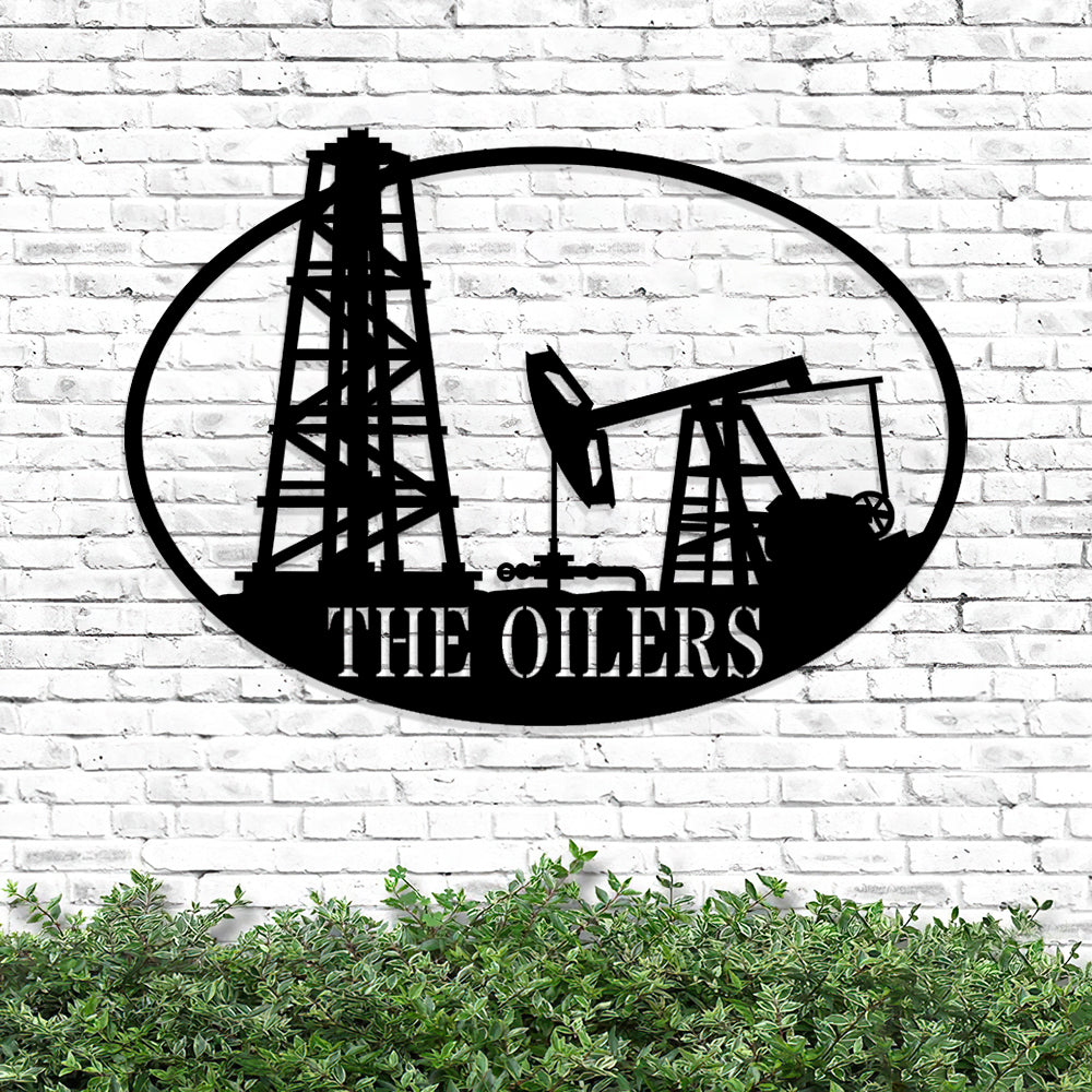 Custom Metal Oil Rig Sign - Oil Rig Monogram - Personalized Metal Name ...