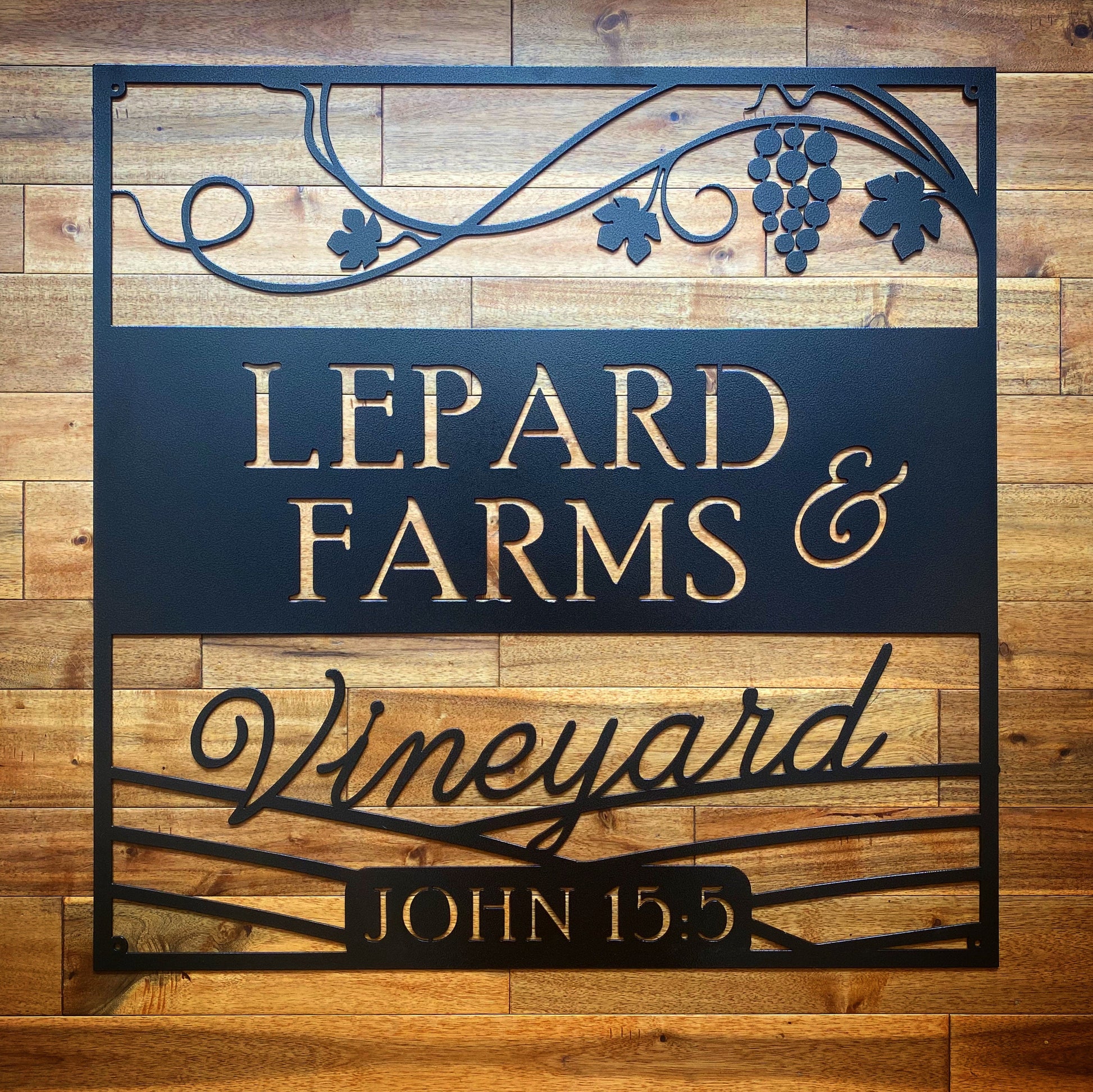 Custom Metal Outdoor Sign For Vineyard - Farm House Decor - Large Metal Farm Signs