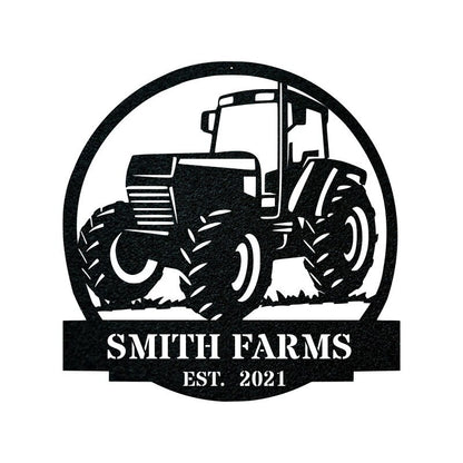 Custom Metal Tractor Sign Monogram - Metal Farm Name Sign - Personalized Metal Farm Signs - Farmer Gifts