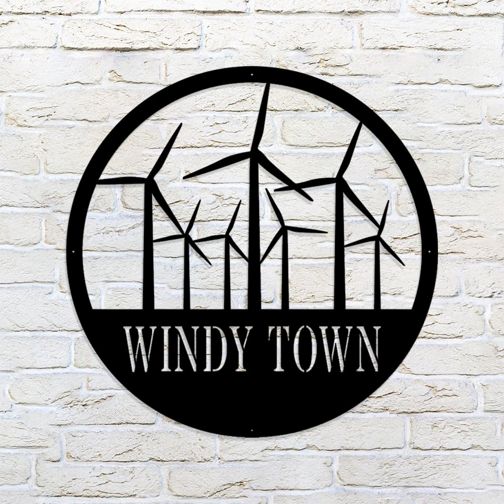Custom Metal Wind Turbines Sign - Metal Windmill Wall Art - Windmill Gifts