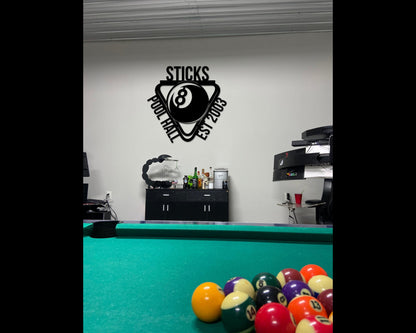 Custom Modern Farmhouse Wall Decor Last Name Established Sign Billiards And Lounge Sign Large Rustic Wall Art Industrial Vintage Signs Pool Table