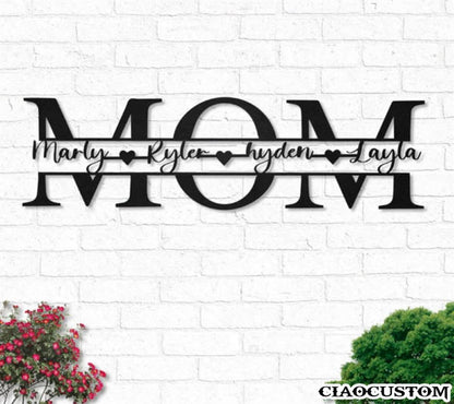 Custom Mom Gift For Mother's Day - Personalized Metal House Sign