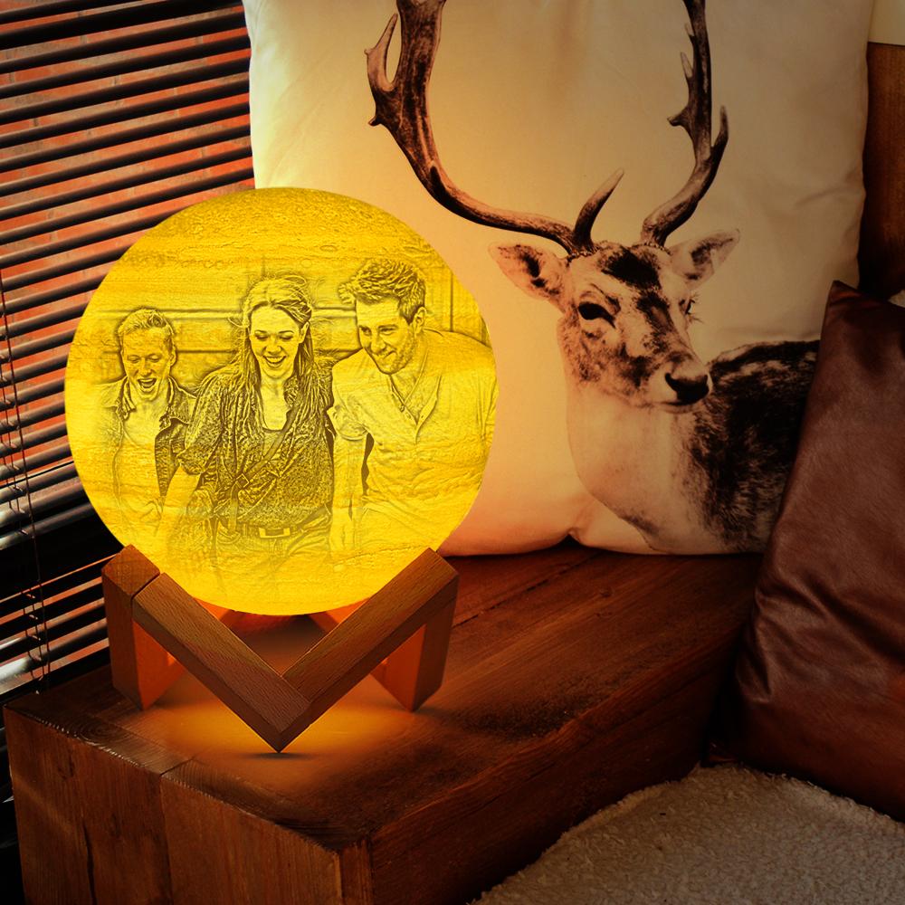 Custom Moon Lamp 3d Printing Photo Friend - Personalized Gift For Friend - Anniversary Gift