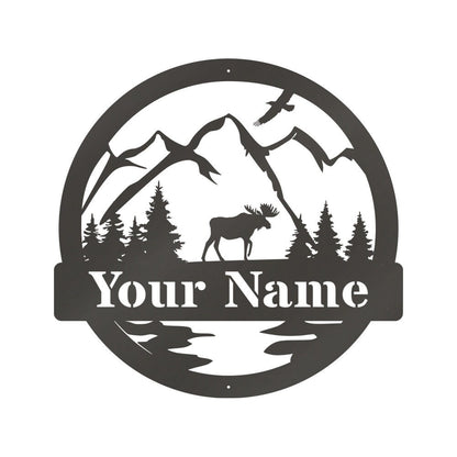 Custom Moose Metal Sign - Personalize Moose Metal Wall Art - Outdoor Decor Metal Wall Art - Metal Signs For Home