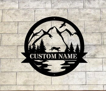 Custom Mountain Lion Name Metal Sign - Hunting Gift - Outdoor Decor Metal Wall Art - Metal Signs For Home