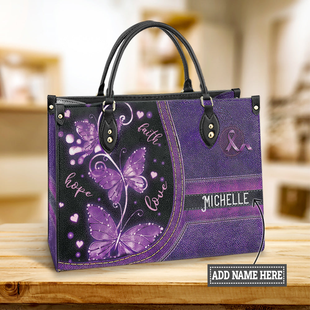 Custom Name Faith Leather Bag - Women's Pu Leather Bag - Best Mother's Day Gifts