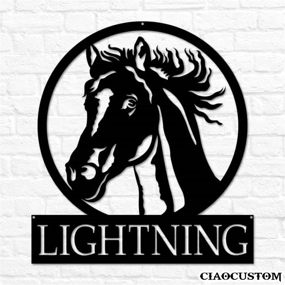 Custom Name Horse Metal Sign - Decorative Metal Wall Art - Metal Signs For Home