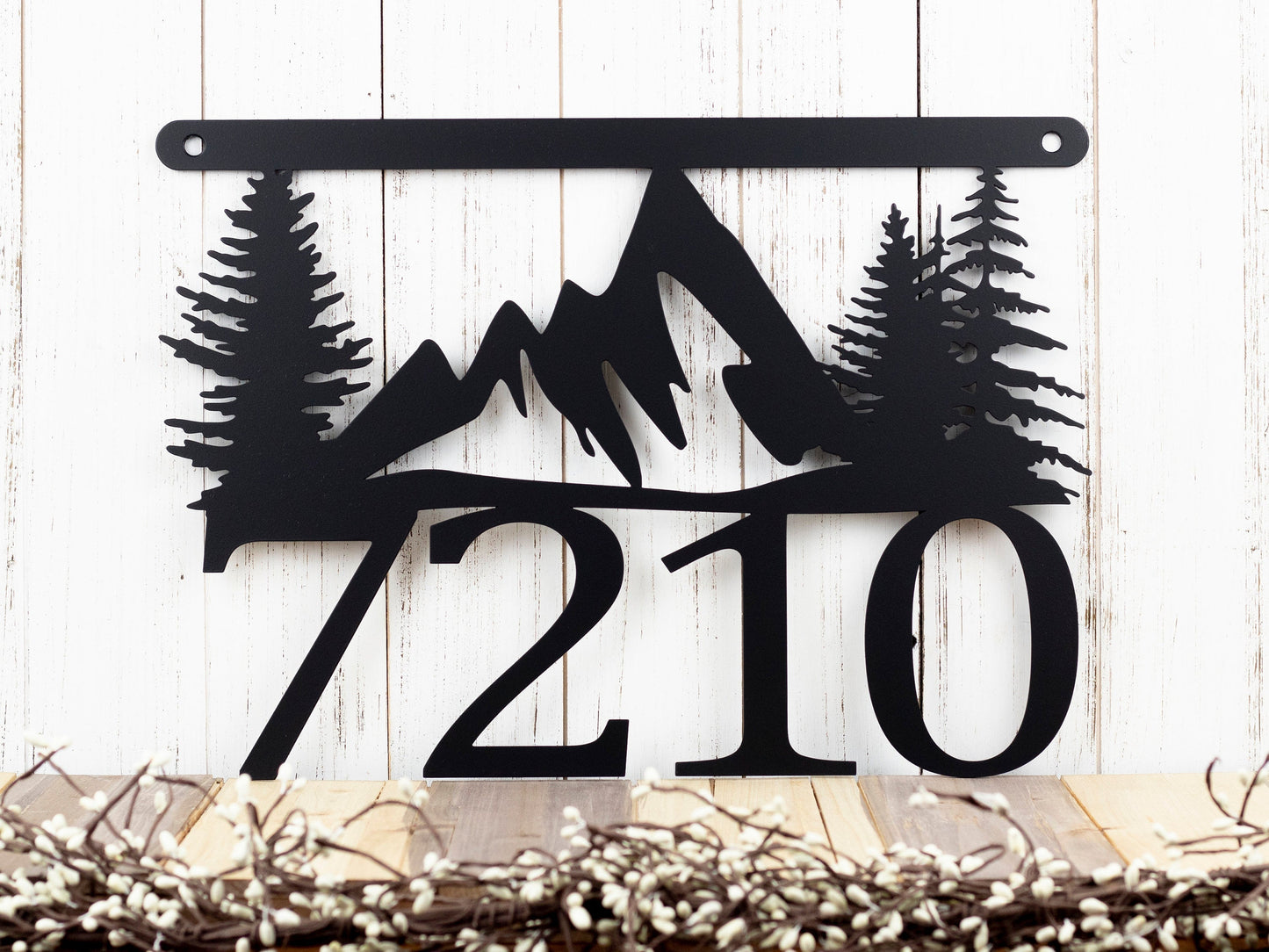 Custom Name Mountain House Number Metal Sign - Address Sign House Numbers Metal Wall Art - Outdoor Decor Metal Wall Art