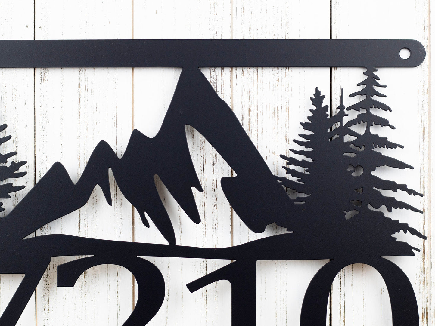 Custom Name Mountain House Number Metal Sign - Address Sign House Numbers Metal Wall Art - Outdoor Decor Metal Wall Art