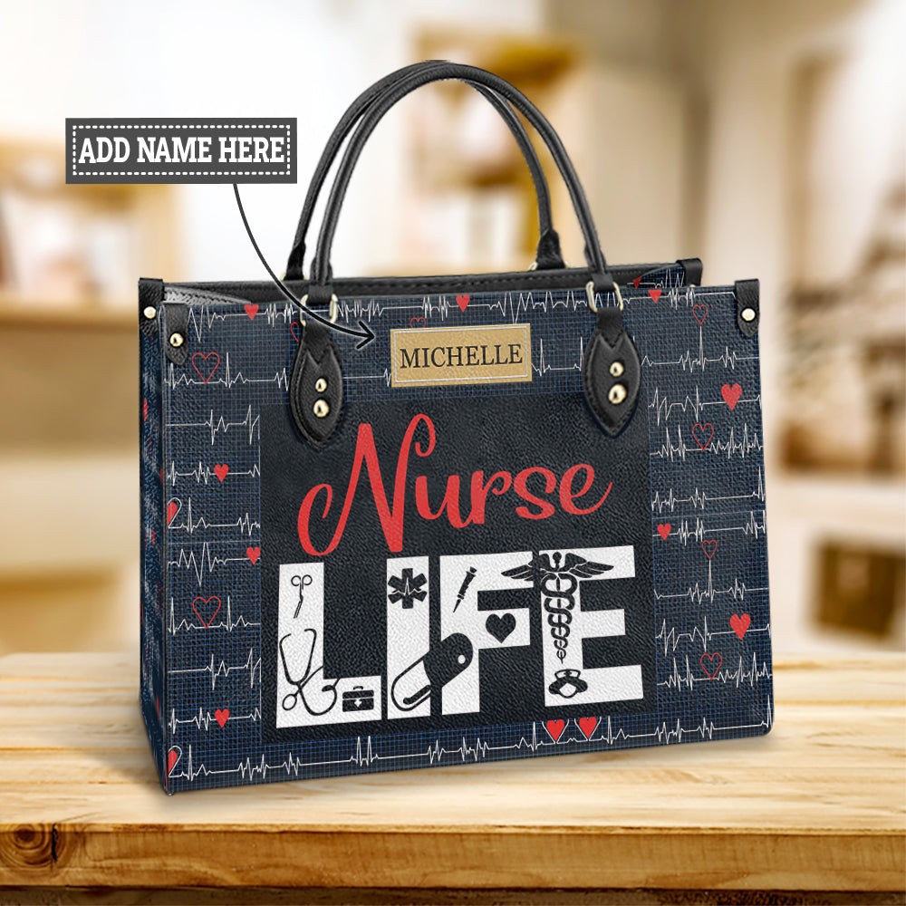 Custom Name Nurse Life Leather Bag - Women's Pu Leather Bag - Best Mother's Day Gifts