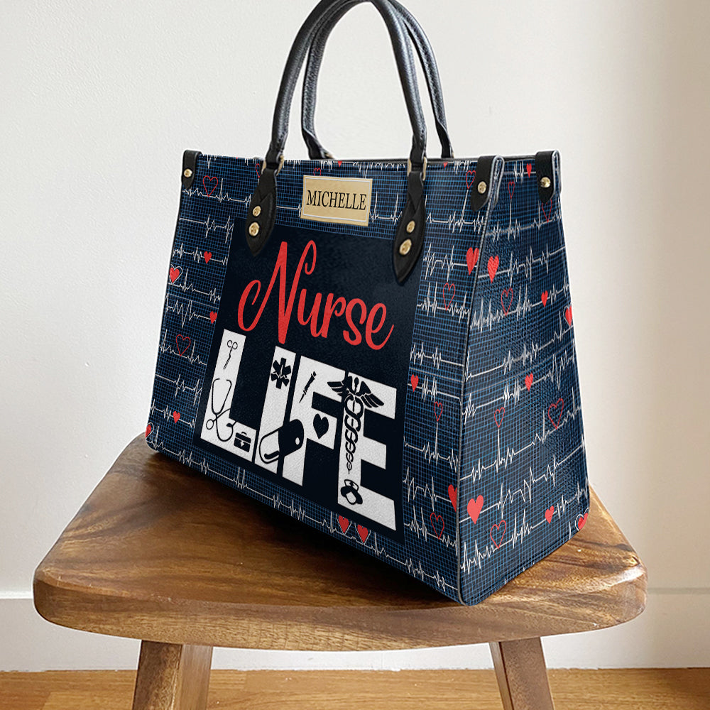 Custom Name Nurse Life Leather Bag - Women's Pu Leather Bag - Best Mother's Day Gifts