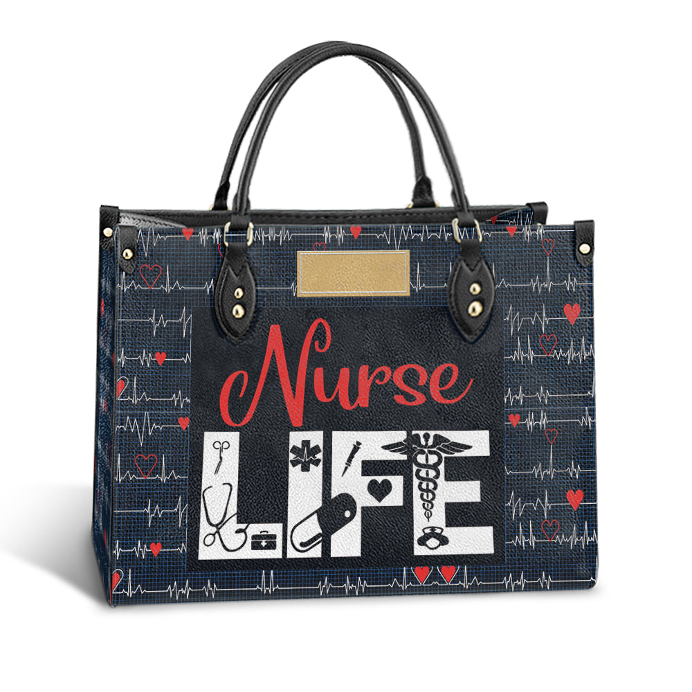Custom Name Nurse Life Leather Bag - Women's Pu Leather Bag - Best Mother's Day Gifts