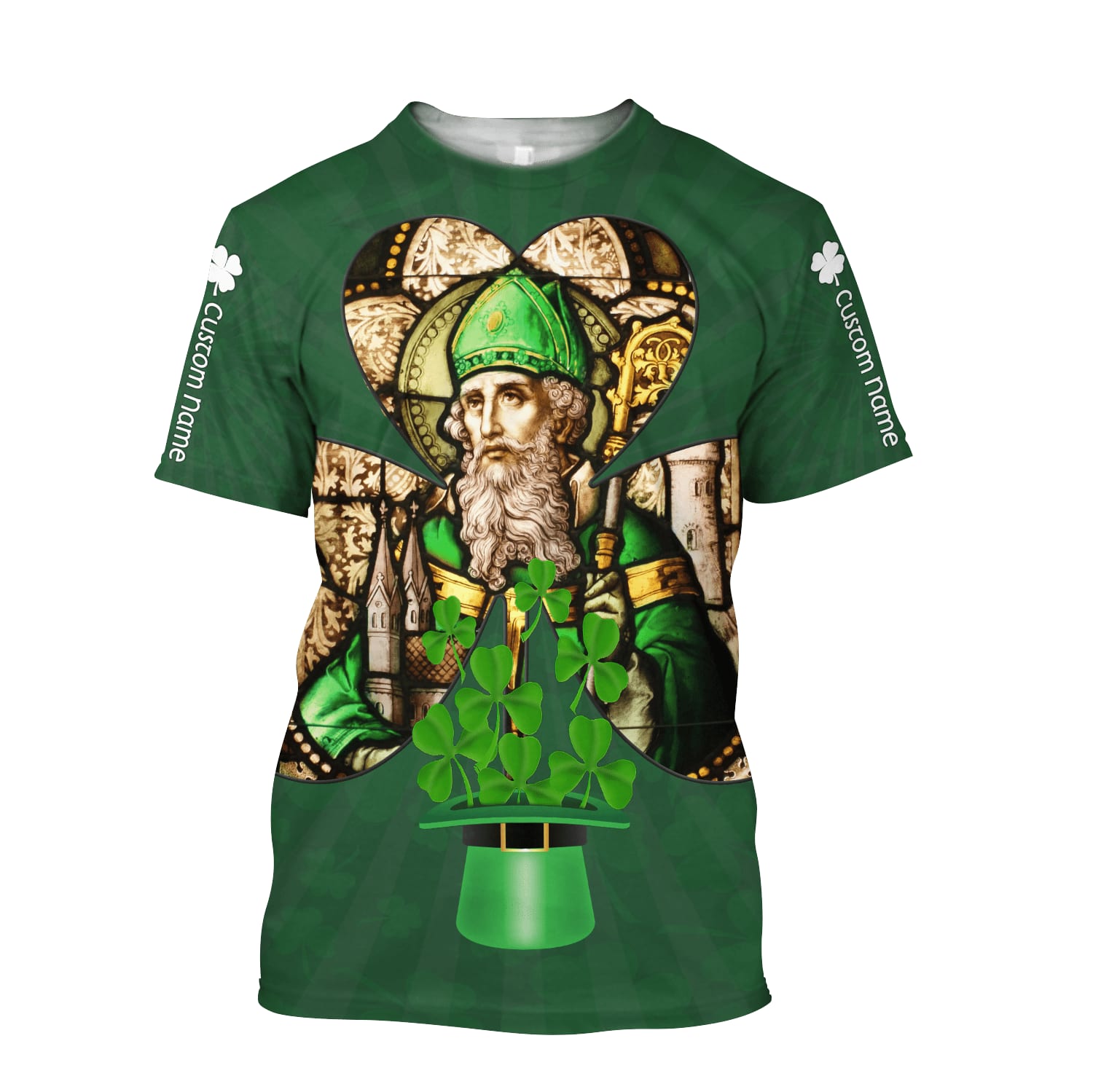 Custom Name Shamrock Saint Patrick's Day 3d Print Shirts - St Patricks Day 3D Shirts for Men & Women