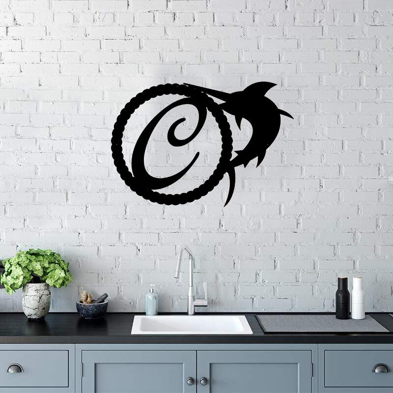 Custom Name Swordfish Single Letter Metal Wall Art - Couple Metal Sign - Gift For Couple