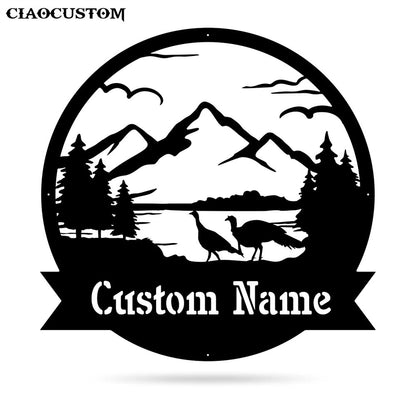 Custom Name Turkey Metal Sign - Turkey Monogram - Gifts For Turkey Lovers