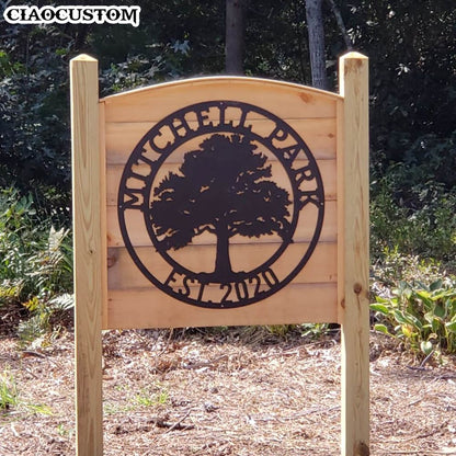 Custom Oak Tree Metal Sign - Metal Farm Signs - Farm Gifts - Metal Decor Wall Art