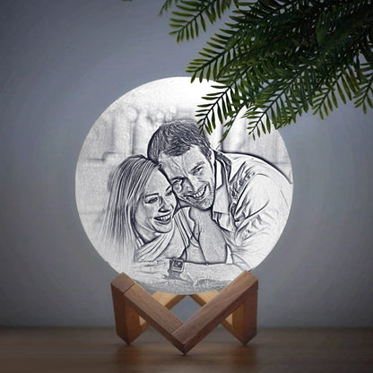 Custom Photo 3d Printed Moon Lamp - Customized Valentine Gift - Anniversary Gift - Valentine's Day Gifts For Boyfriend