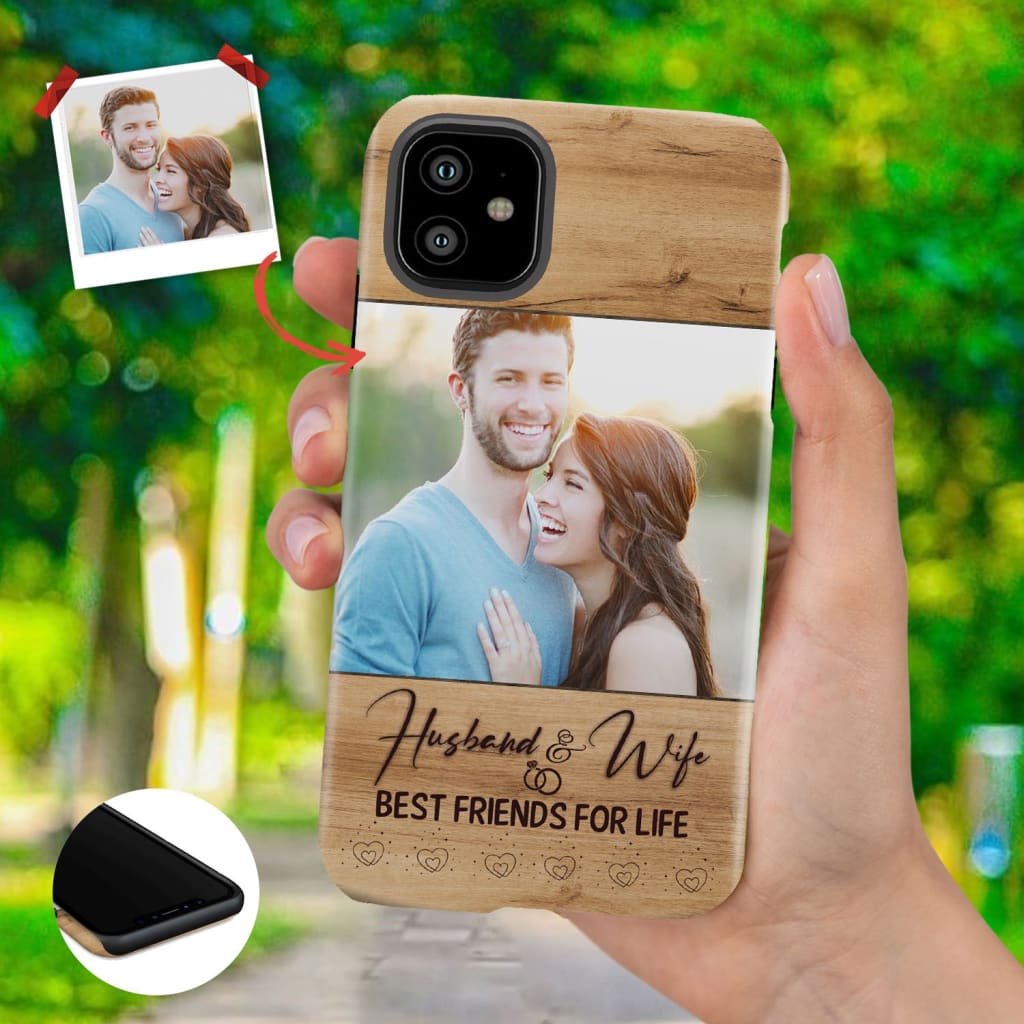 Custom Photo Iphone Case - Husband And Wife Best Friends For Life - Bible Verse Phone Cases Samsung