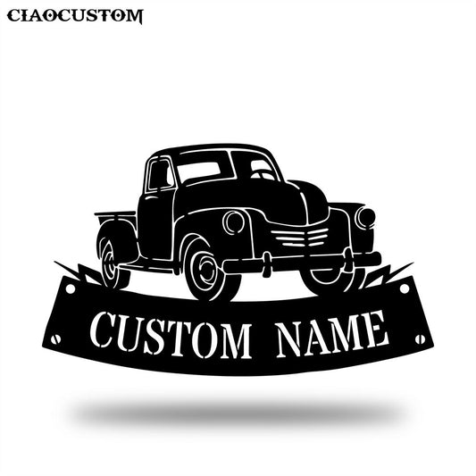 Custom Pickup Truck Metal Sign - Garage Decorations - Metal Decor Wall Art