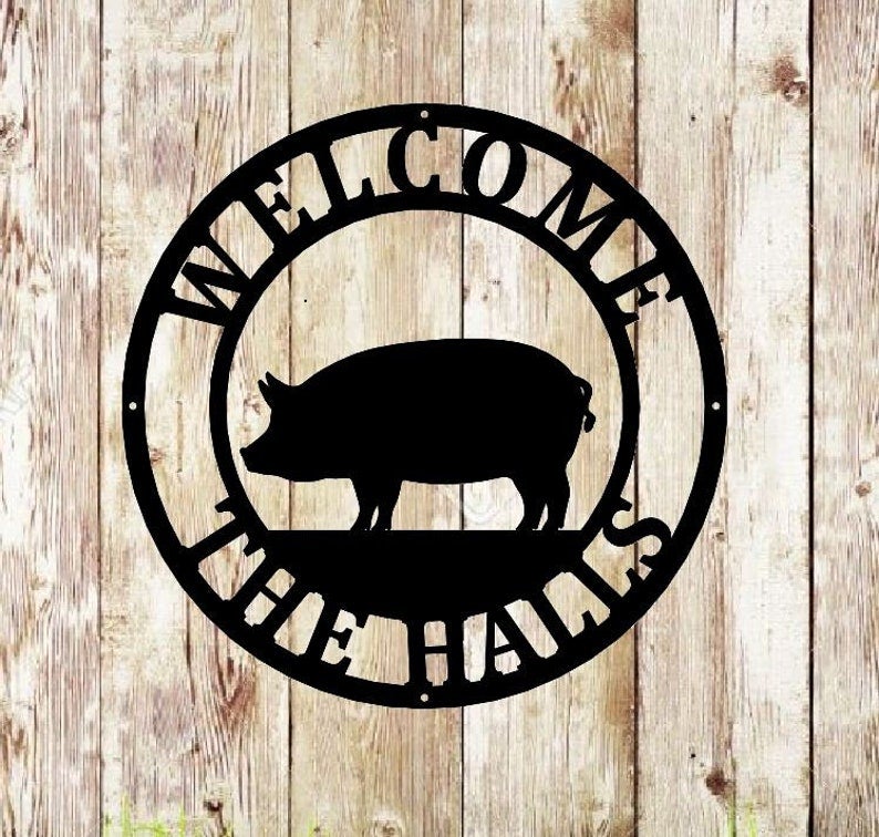 Custom Pig Farm Sign Animals Farm Established Silhouette Farm Steel Sign Steel Art Animal Farm Sign Metal Art Farmhouse Hog Wall Art
