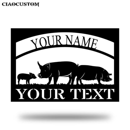 Custom Pig Metal Sign - Metal Farm Signs - Farm Gifts - Metal Decor Wall Art