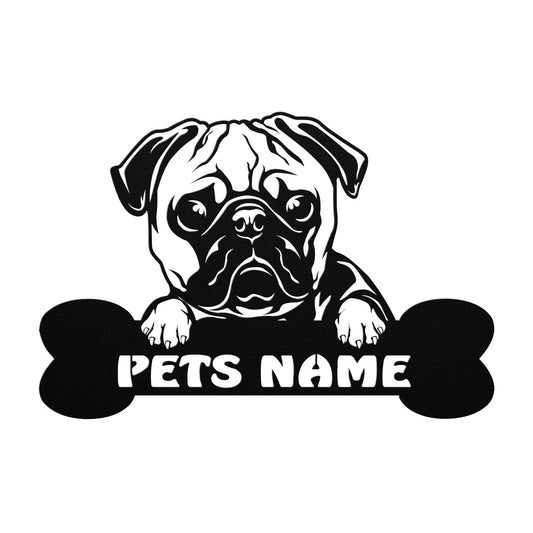 Custom Pug Custom Metal Wall Art - Dog Metal Signs - Dog Signs Decor - Gifts For Dog Lovers