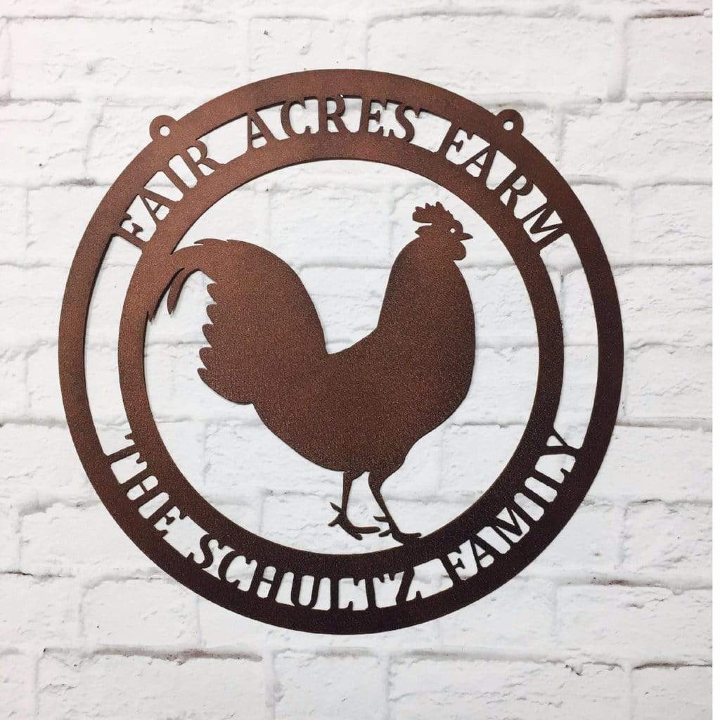 Custom Rooster Farmhouse Ranch Sign Cut Metal Sign Metal Wall Art Metal House Sign