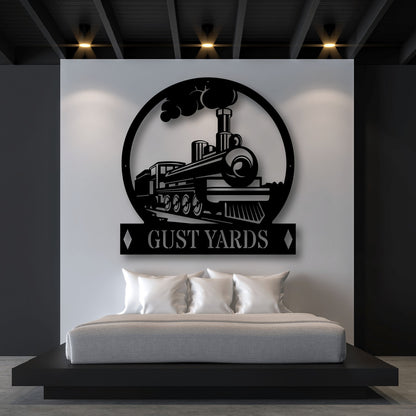Custom Steam Train Metal Sign - Outdoor Decor Metal Wall Art - Metal Signs For Home