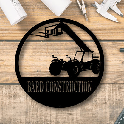 Custom Telescopic Forklift Metal Sign - Metal Construction Signs - Heavy Equipment Operator Gifts