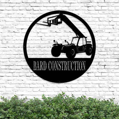 Custom Telescopic Forklift Metal Sign - Metal Construction Signs - Heavy Equipment Operator Gifts