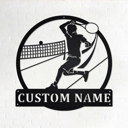 Custom Tennis Male Metal Sign - Personalized Tennis Metal Wall Art - Tennis Home Decor - Tennis Lover Gift
